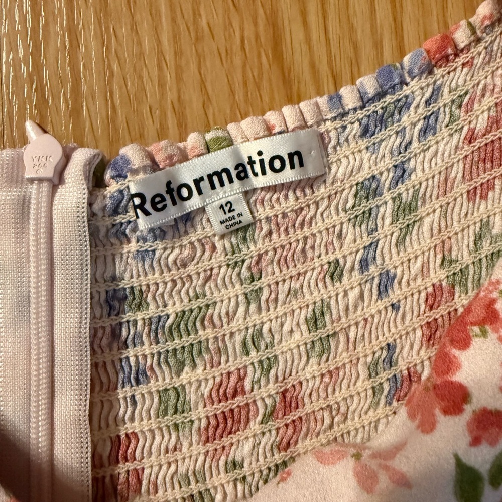 Reformation Pink Floral Mochi Dress Size 12 - Picture 6 of 6
